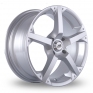 17 Inch BK Racing 300 Silver Alloy Wheels