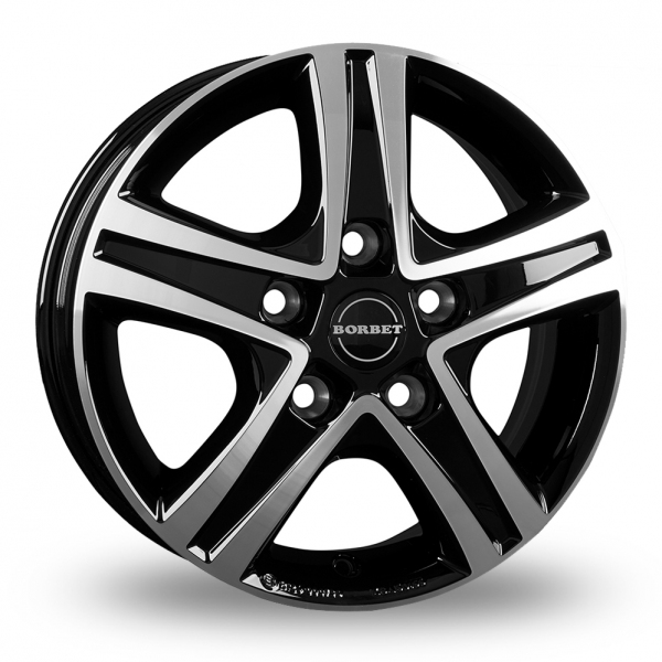 16" Borbet CWD Black/Polished Alloy Wheels