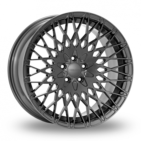 18" VEEMANN VC540 Gloss Graphite Wider Rear Alloy Wheels