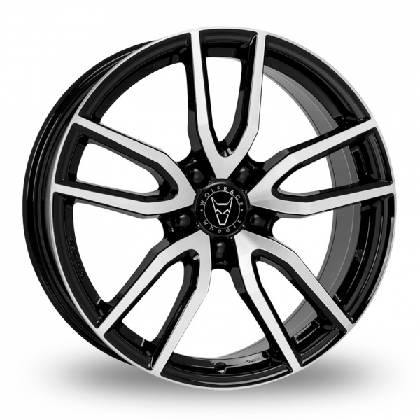 17 Inch Wolfrace Torino Black Polished Alloy Wheels