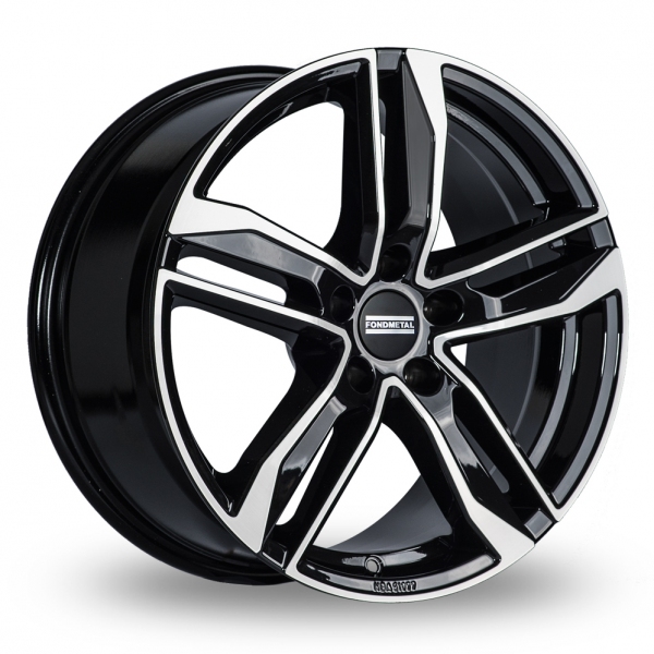 18" Fondmetal Hexis Gloss Black Machined Alloy Wheels