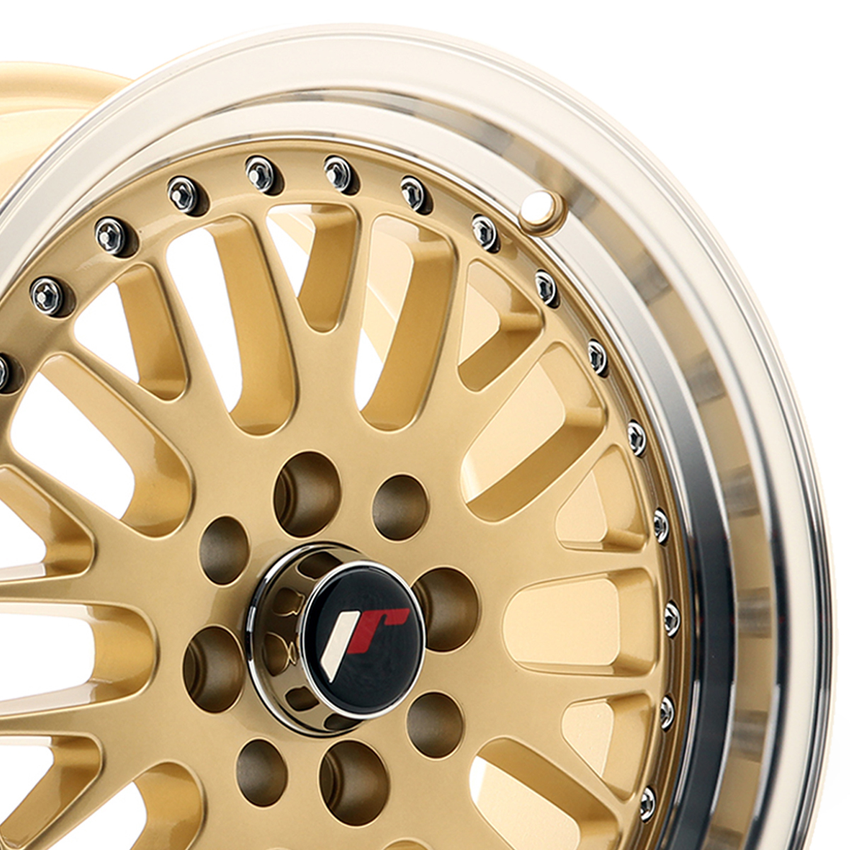 15" Japan Racing JR10 (7x15) Gold Machined Lip Alloy Wheels
