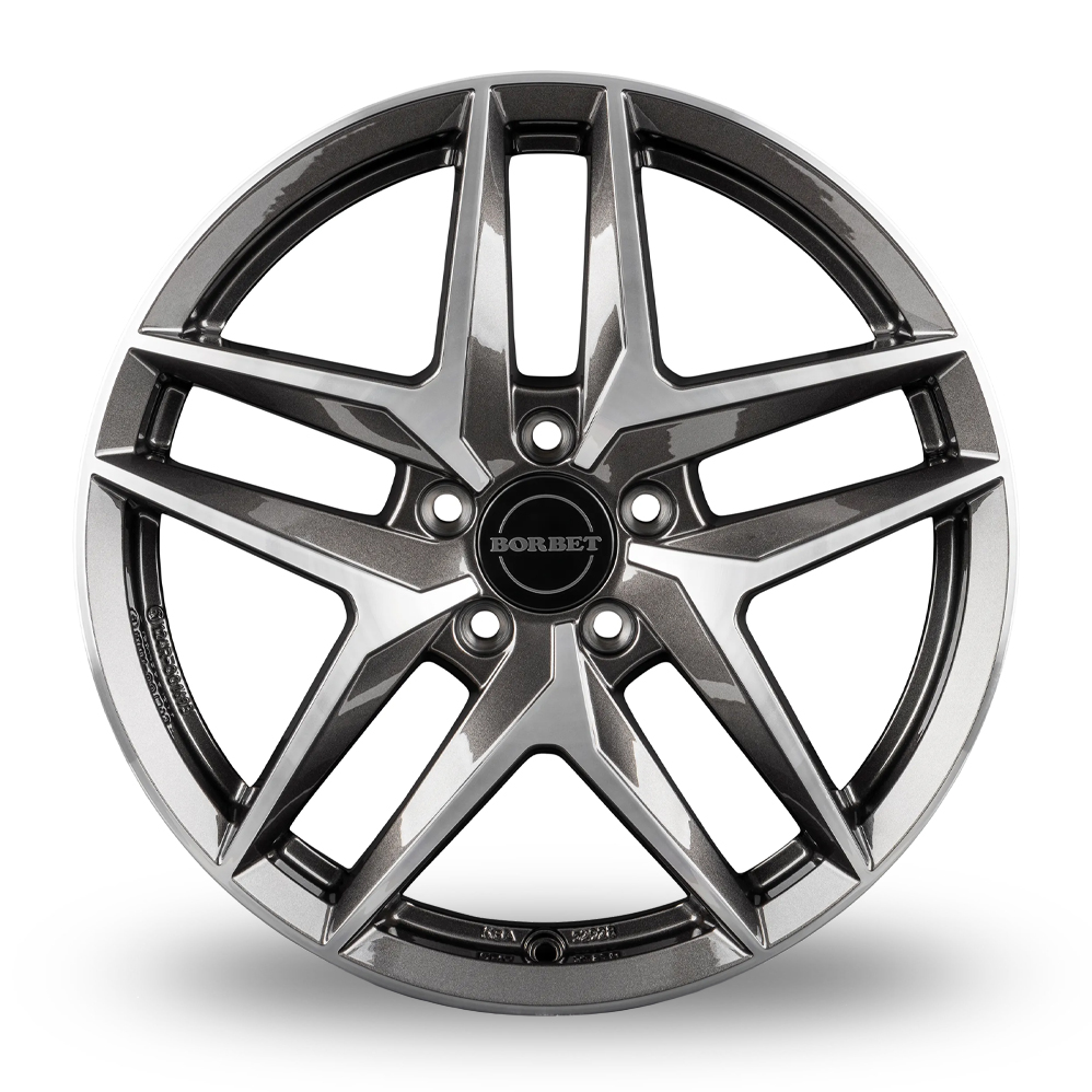 18" Borbet Z Gloss Anthracite Polished Alloy Wheels