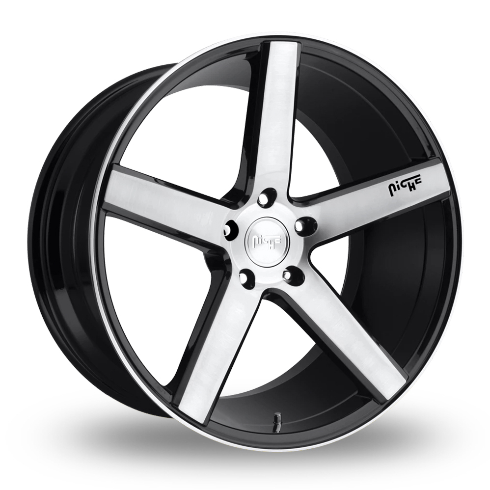 Niche M124 Milan (USA Warehouse) Gloss Black Brushed Alloy Wheels