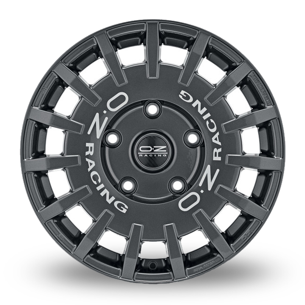 18" OZ Racing Rally Racing VAN Dark Graphite Silver Lettering Alloy Wheels
