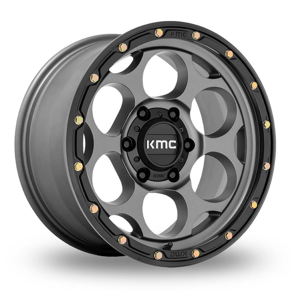 KMC KM541 Dirty Harry Satin Gray With Black Lip Alloy Wheels