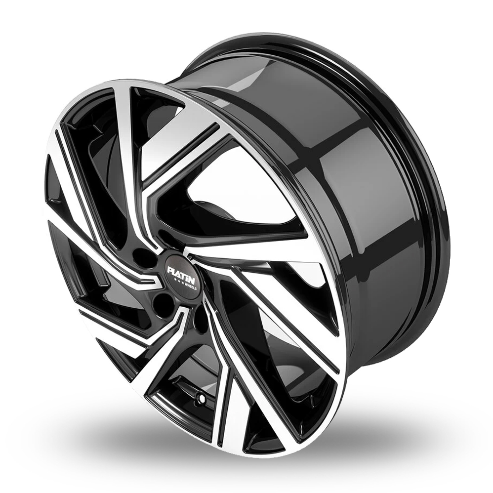 19" Platin P 114 Black Polished Alloy Wheels