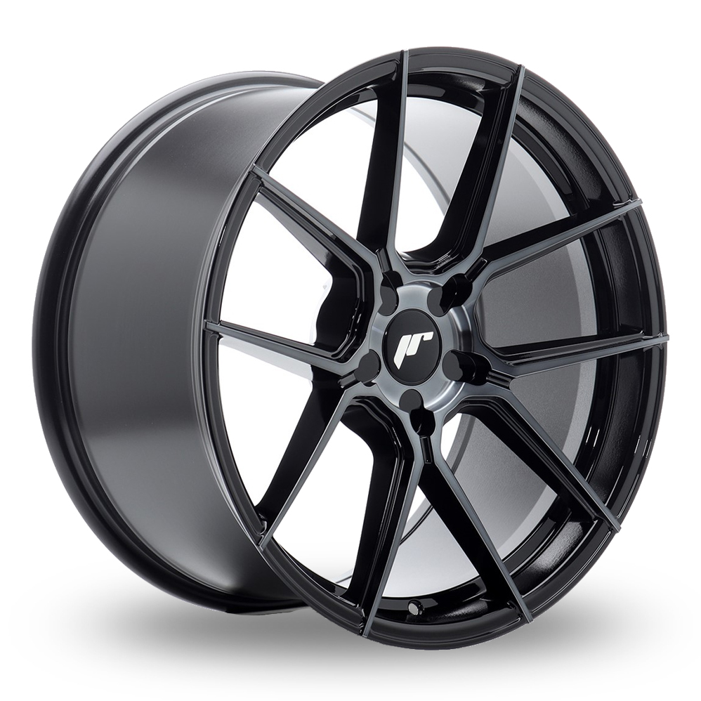Japan Racing JR38 (9.5x19) (Custom Fitment) Black Machined Alloy Wheels