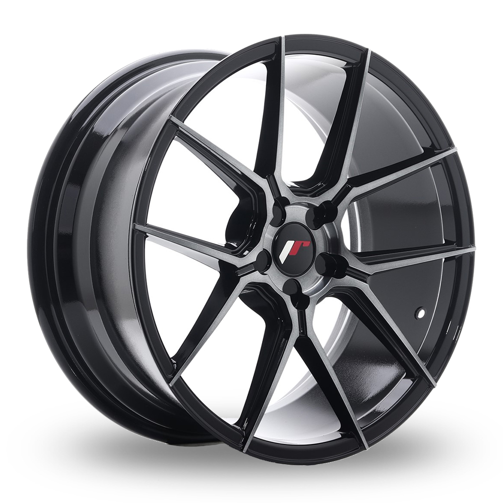 Japan Racing JR30 (8.5x19) (Custom Fitment) Black Machined Tinted Face Alloy Wheels
