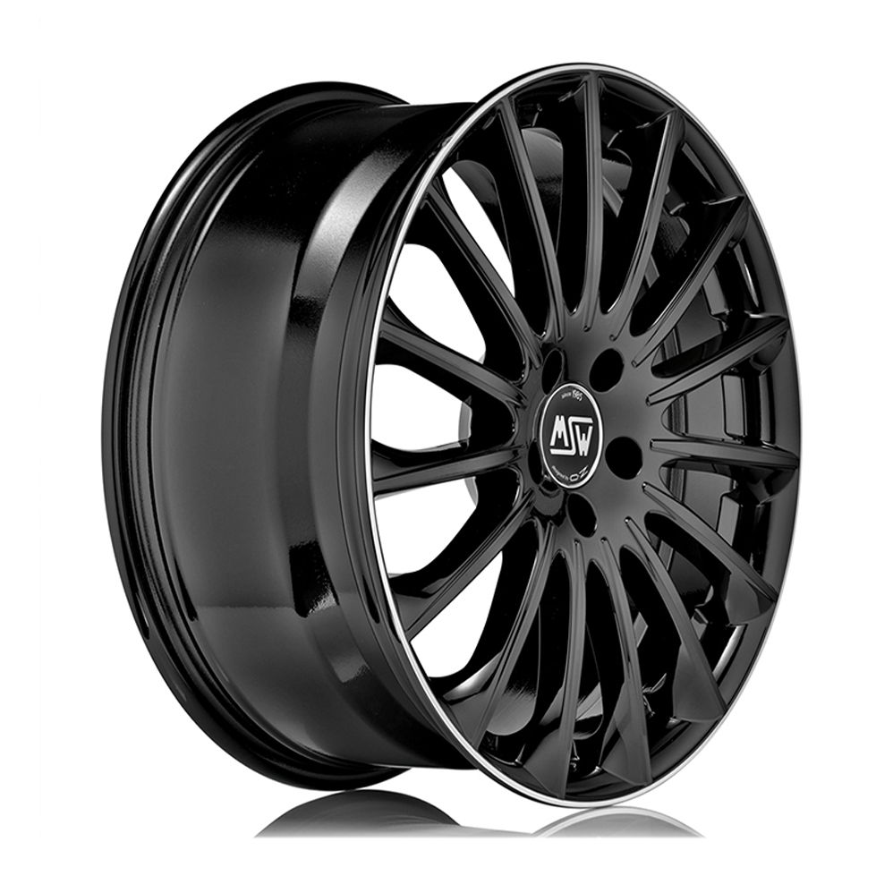 19" MSW (by OZ) 30 Gloss Black Polished Lip Alloy Wheels