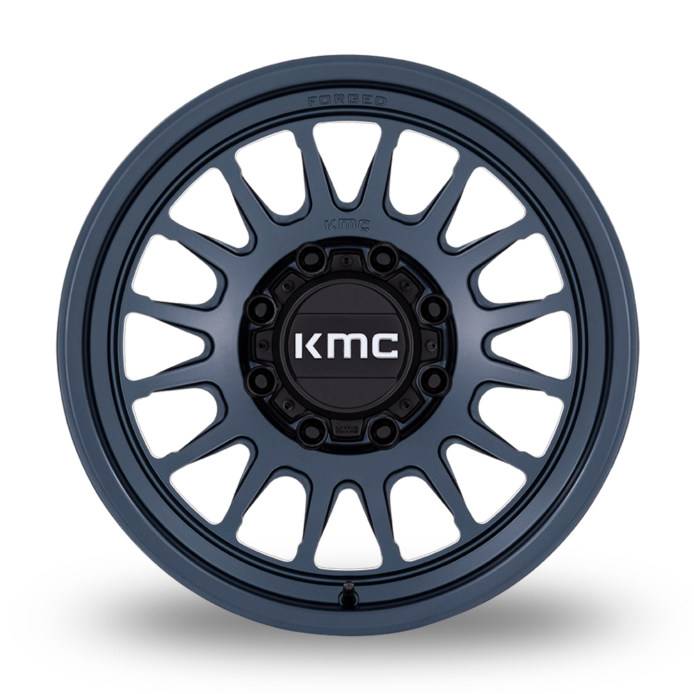 17" KMC KM447 Impact Forged Monoblock Metallic Blue Alloy Wheels