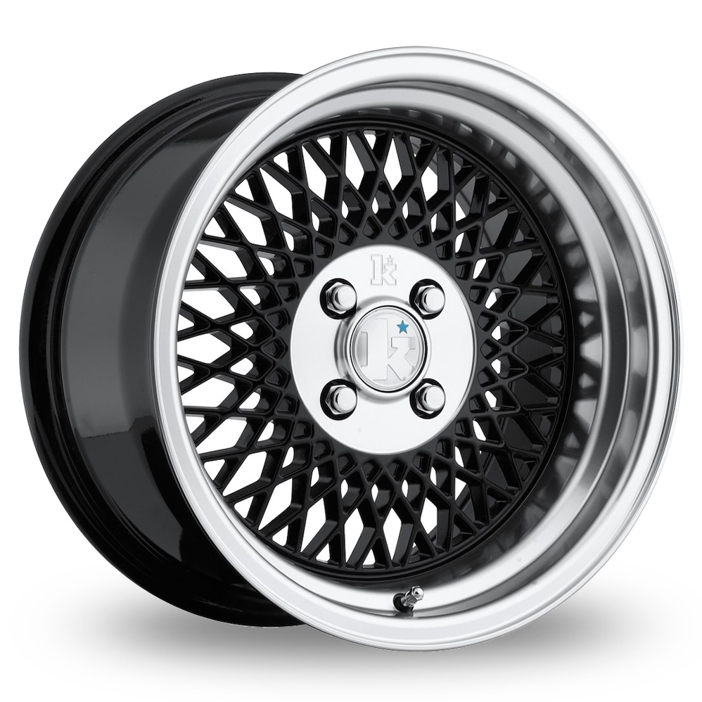 Klutch SL1 Gloss Black Machined Lip Alloy Wheels