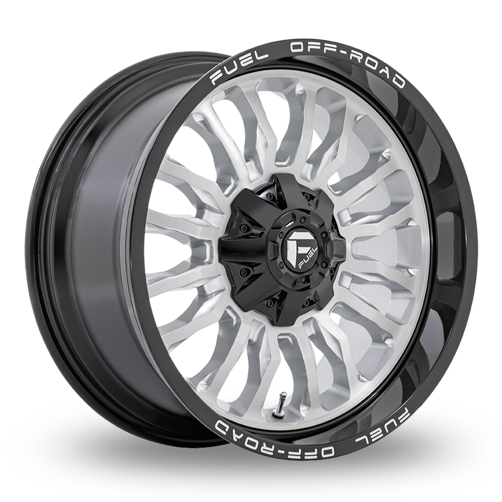Fuel Off-Road D798 ARC (EU Warehouse) Silver Brushed Face With Milled Black Lip Alloy Wheels