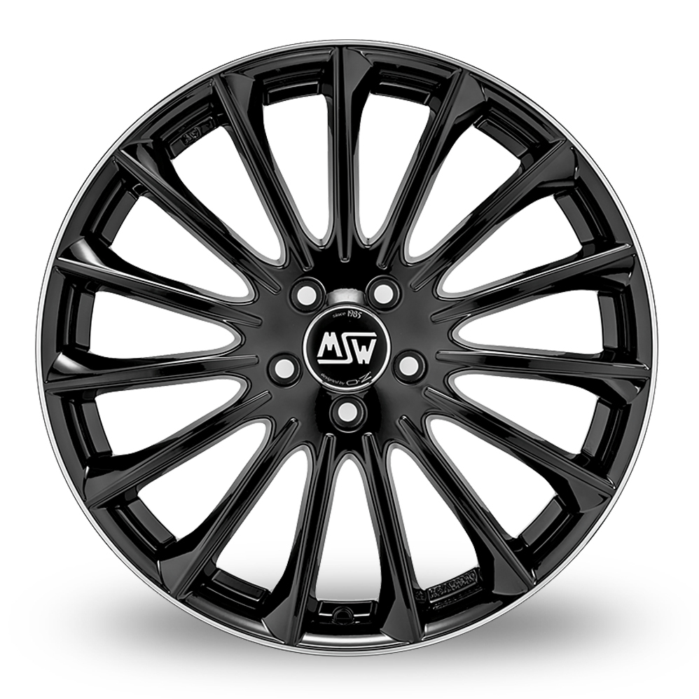 19" MSW (by OZ) 30 Gloss Black Polished Lip Alloy Wheels