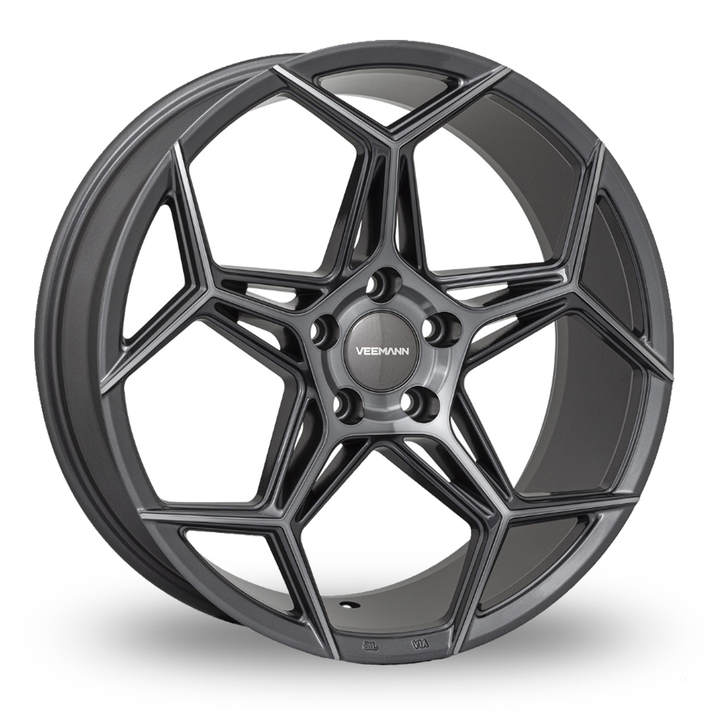VEEMANN V-FS40 Graphite Smoke Machined Alloy Wheels