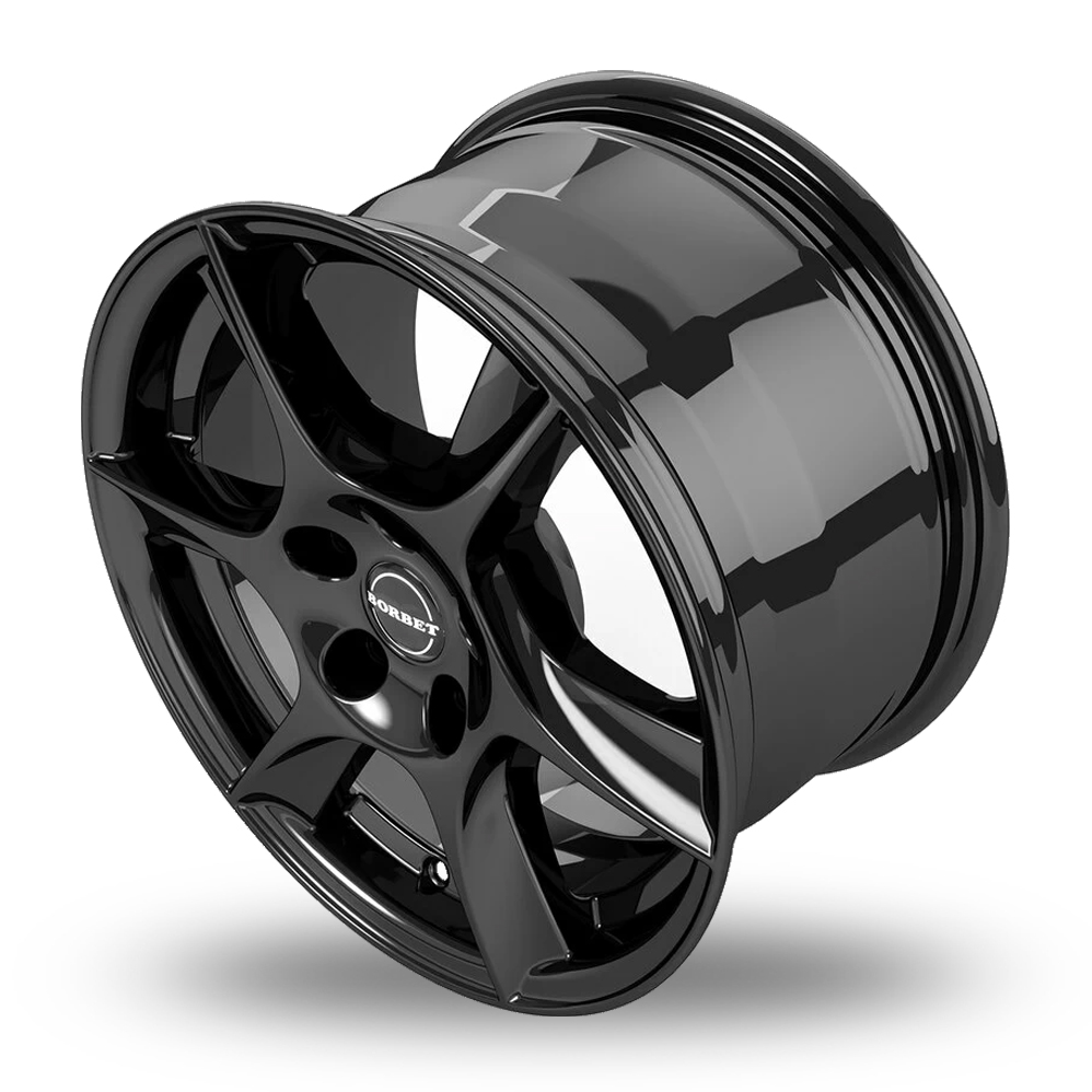 15" Borbet TL Gloss Black Alloy Wheels