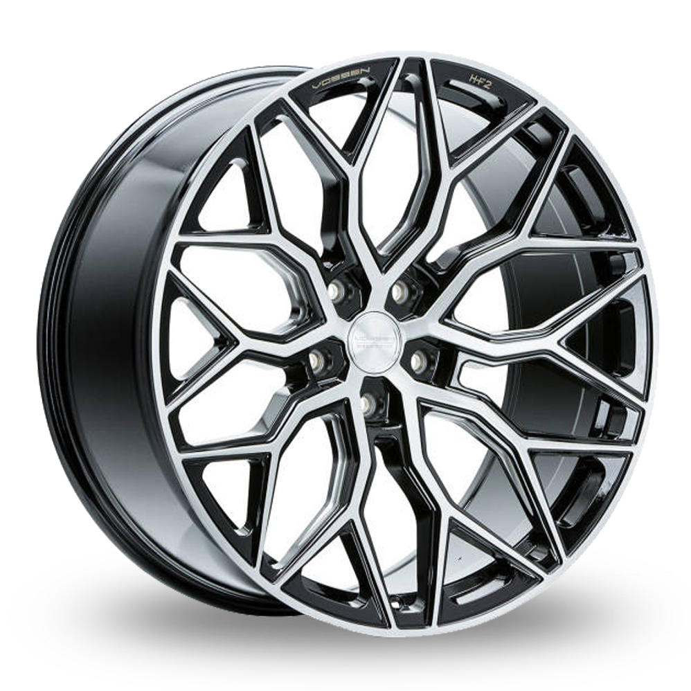 Vossen HF-2 (10.5x22) (Deep Concave) Brushed Gloss Black Alloy Wheels