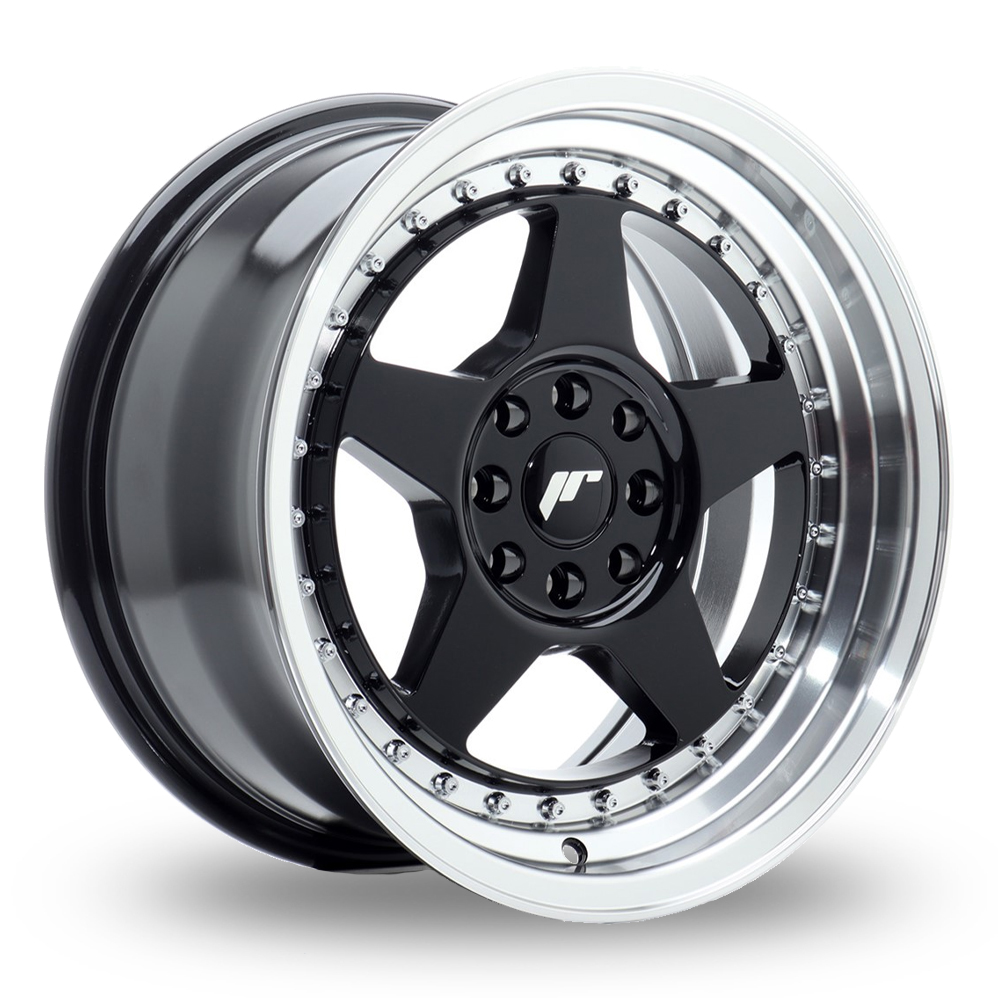 Japan Racing JR6 (7x16) Gloss Black Machined Lip Alloy Wheels