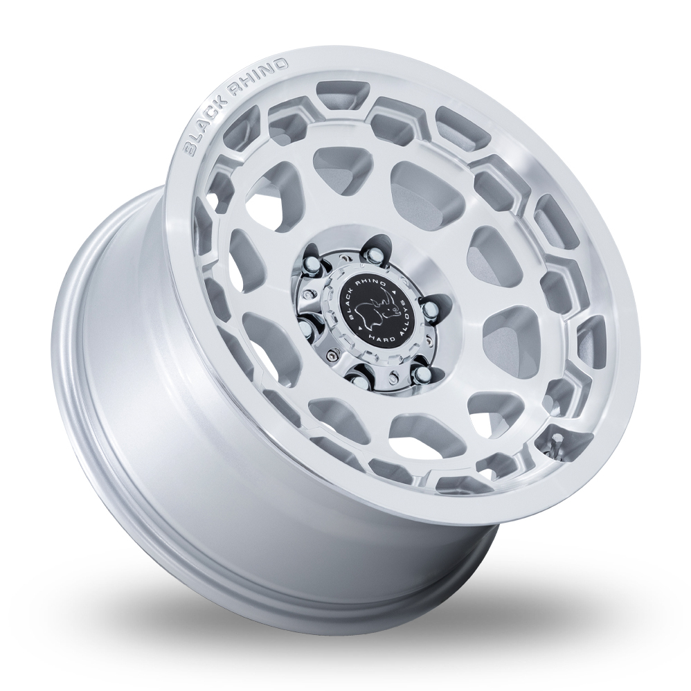 17" Black Rhino BR026 Congo Gloss Silver With Machined Face Alloy Wheels