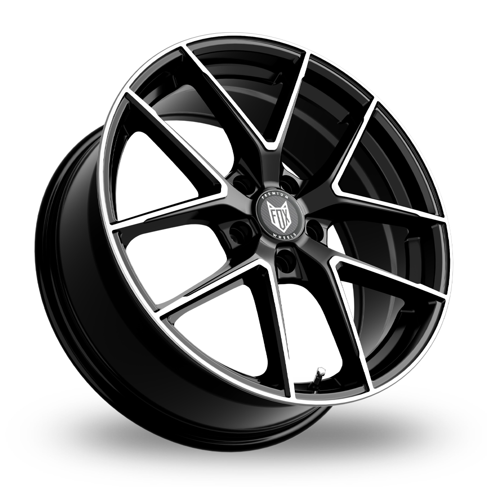 19" Fox Racing FX5 Gloss Black Polished Alloy Wheels