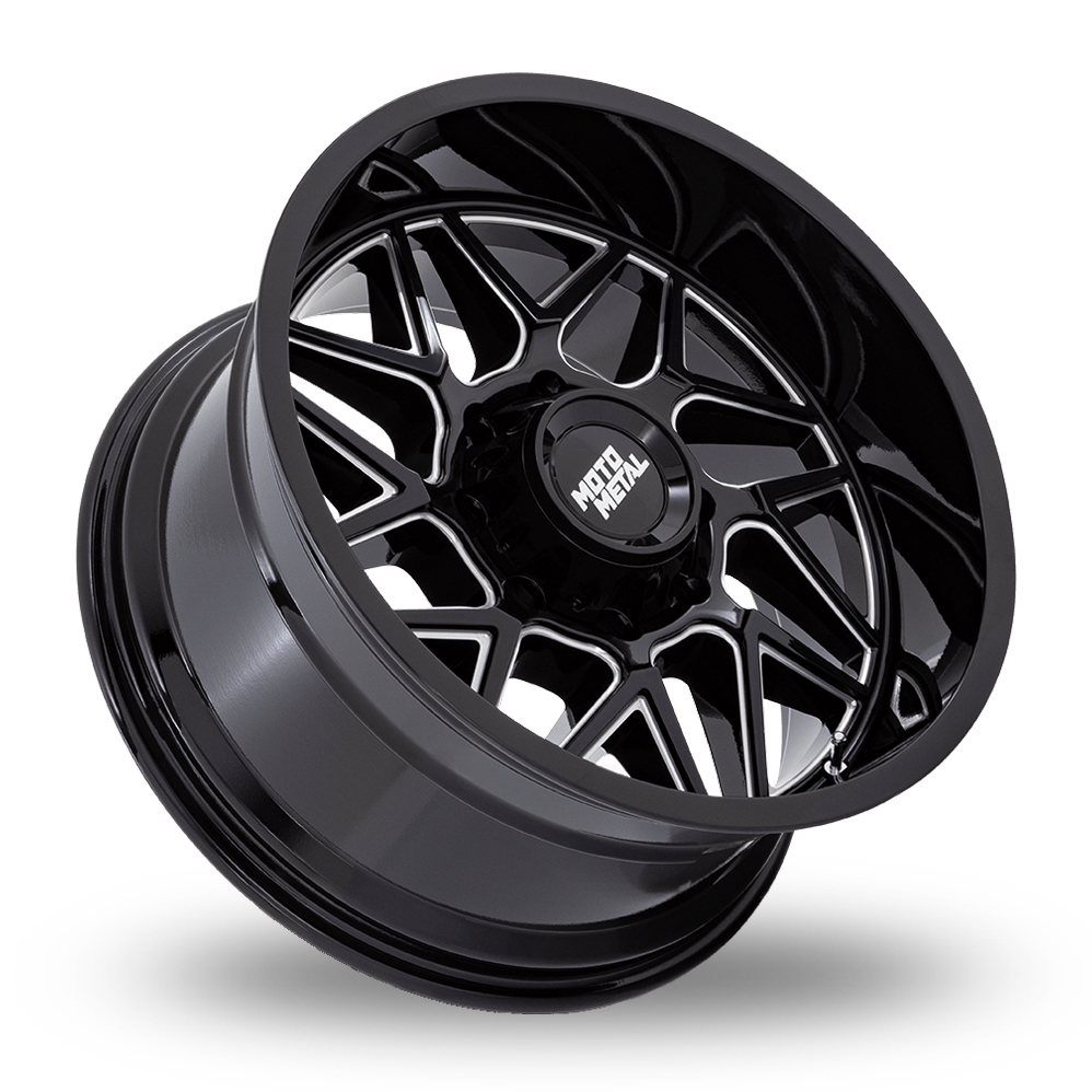 20" Moto Metal MO812 Turbine Gloss Black Milled Alloy Wheels