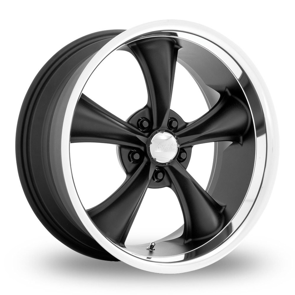 American Racing Vintage VN338 Boss TT (USA Warehouse) Textured Black With Diamond Cut Lip Alloy Wheels