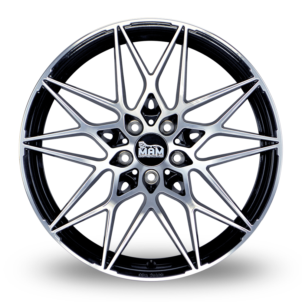 20" MAM B2 Black Polished Alloy Wheels
