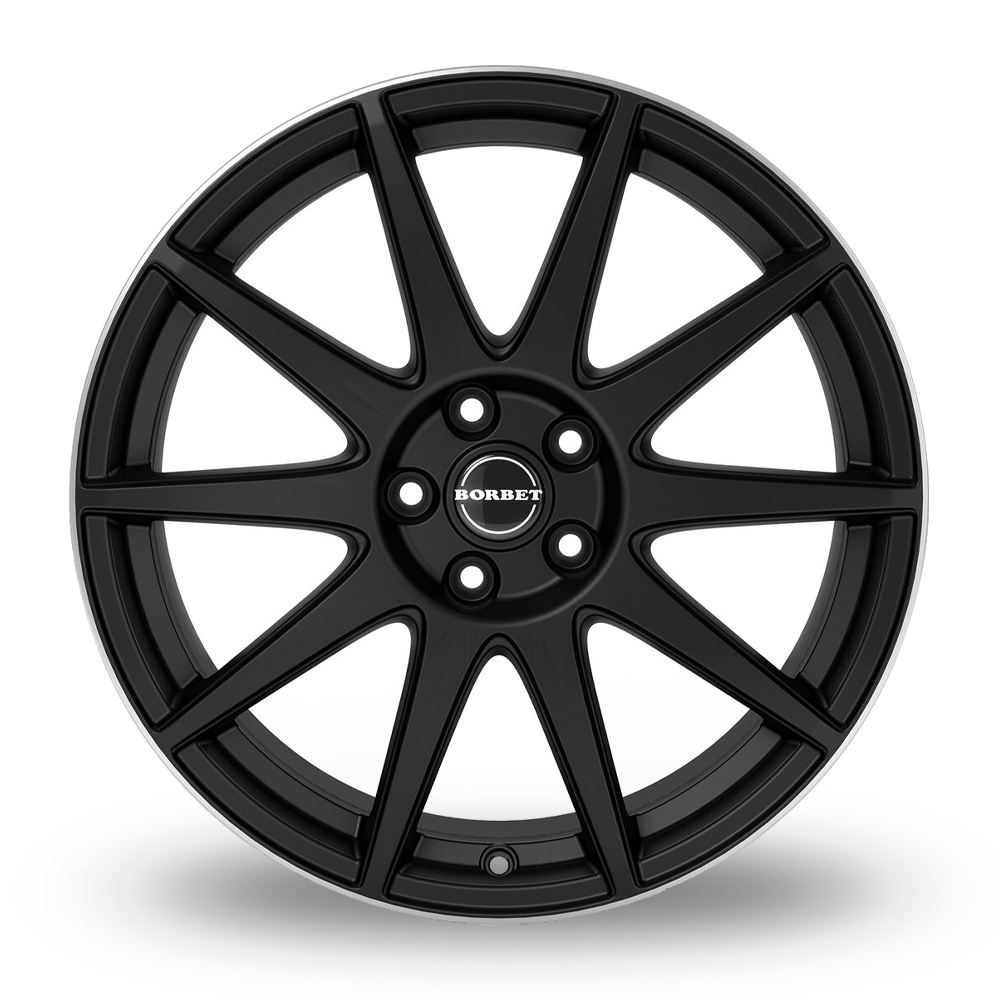 19" Borbet GTX Matt Black Silver Rim Alloy Wheels