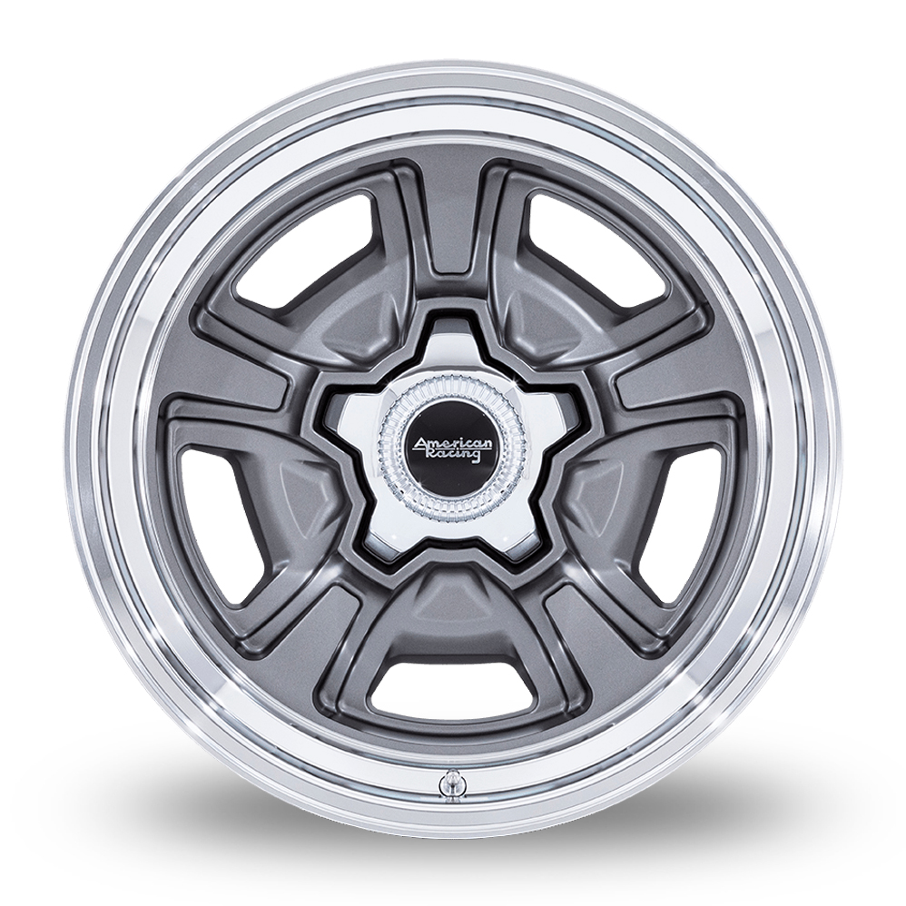 22" American Racing Vintage VN517 Marauder Anthracite With Diamond Cut Lip Alloy Wheels