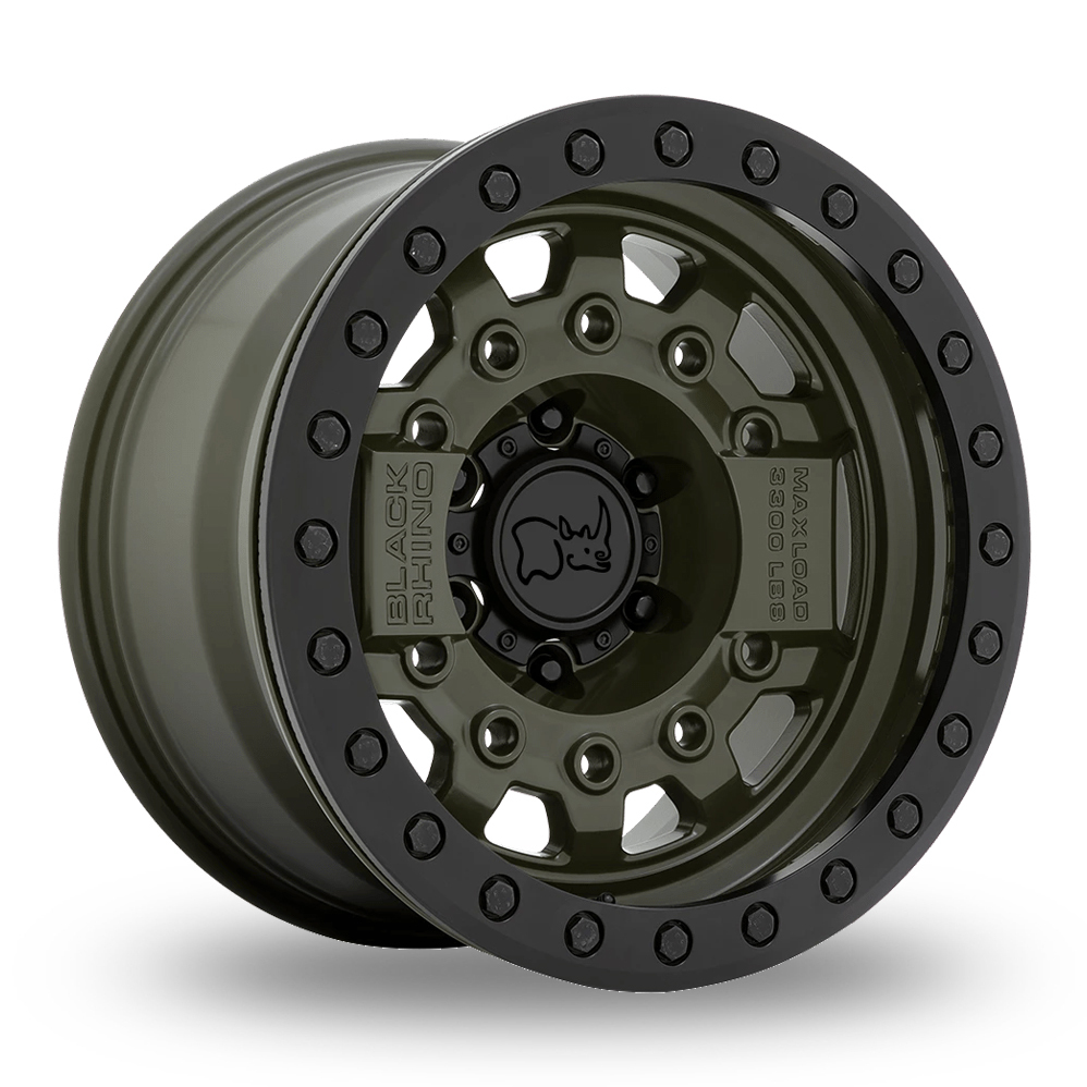 Black Rhino Avenger Beadlock (USA Warehouse) Olive Drab Green With Black Hardware Alloy Wheels