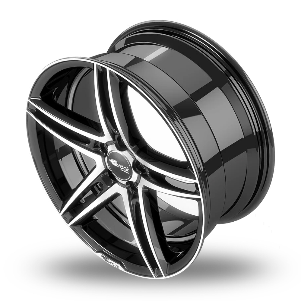 19" Brock B33 Gloss Black Polished Alloy Wheels