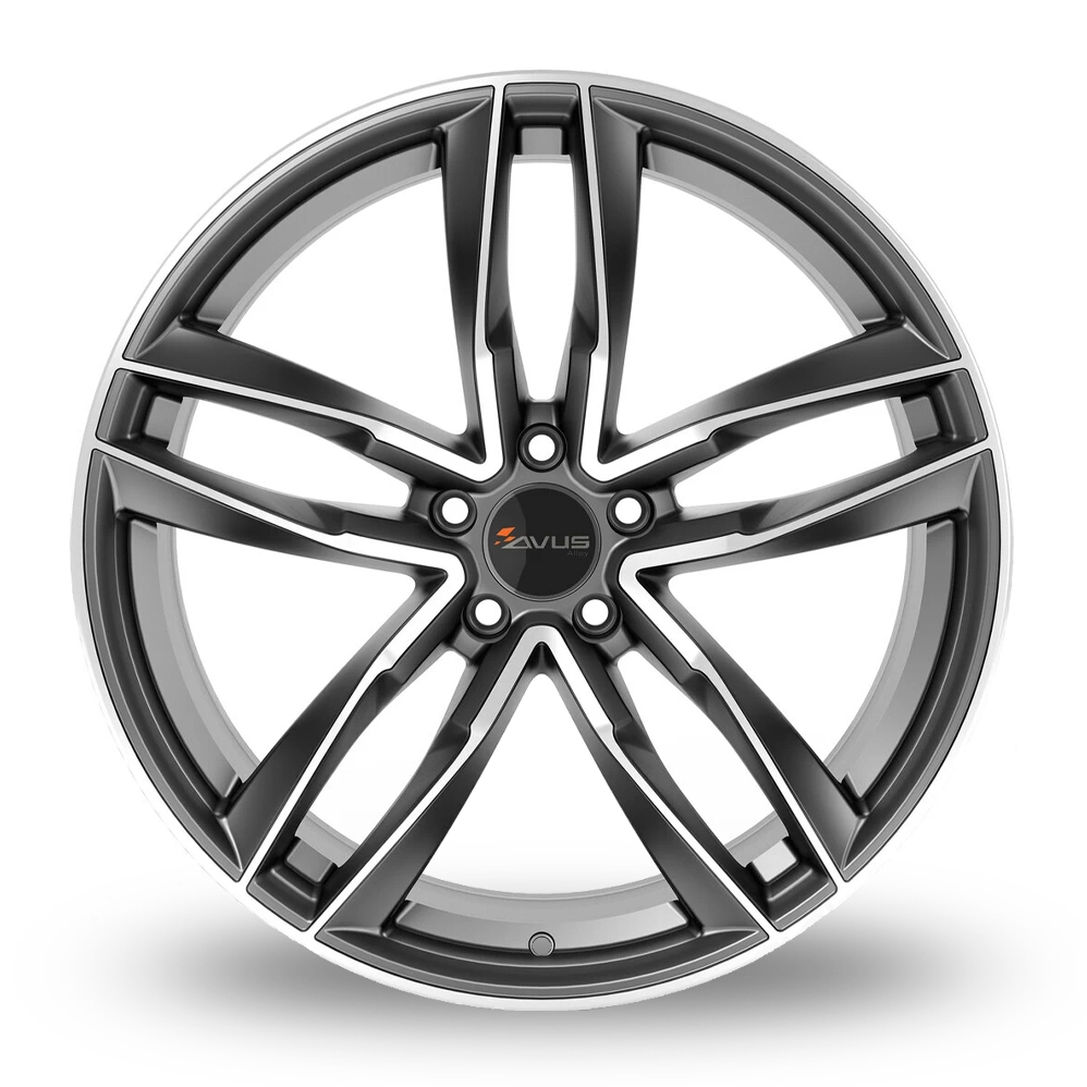 20" Avus Racing AF16 Matt Anthracite Polished Alloy Wheels