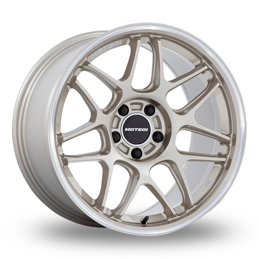 Motegi Racing MR158 Tsubaki (USA Warehouse) Motorsport Gold With Machined Lip Alloy Wheels