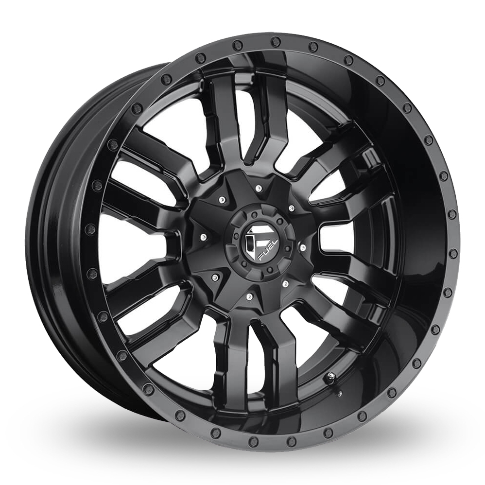 17" Fuel Off-Road D596 Sledge (USA Warehouse) Matt Black Gloss Black Lip Alloy Wheels