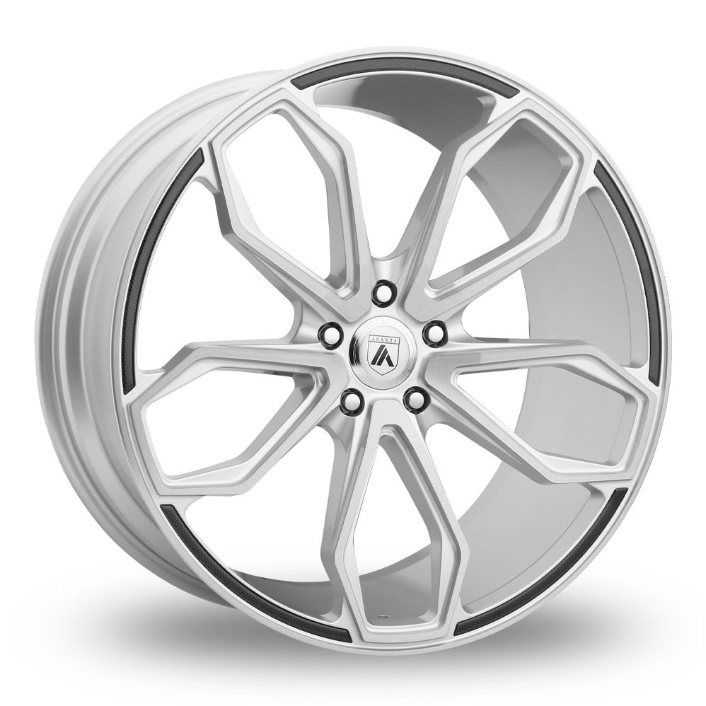 Asanti Black ABL-19 Athena (USA Warehouse) Brushed Silver Alloy Wheels