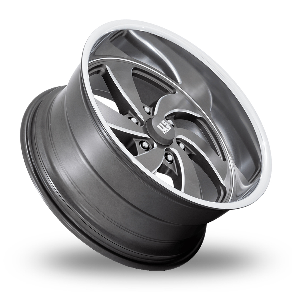 24" US Mags U133 Desperado Anthracite Milled Diamond Cut Lip Alloy Wheels