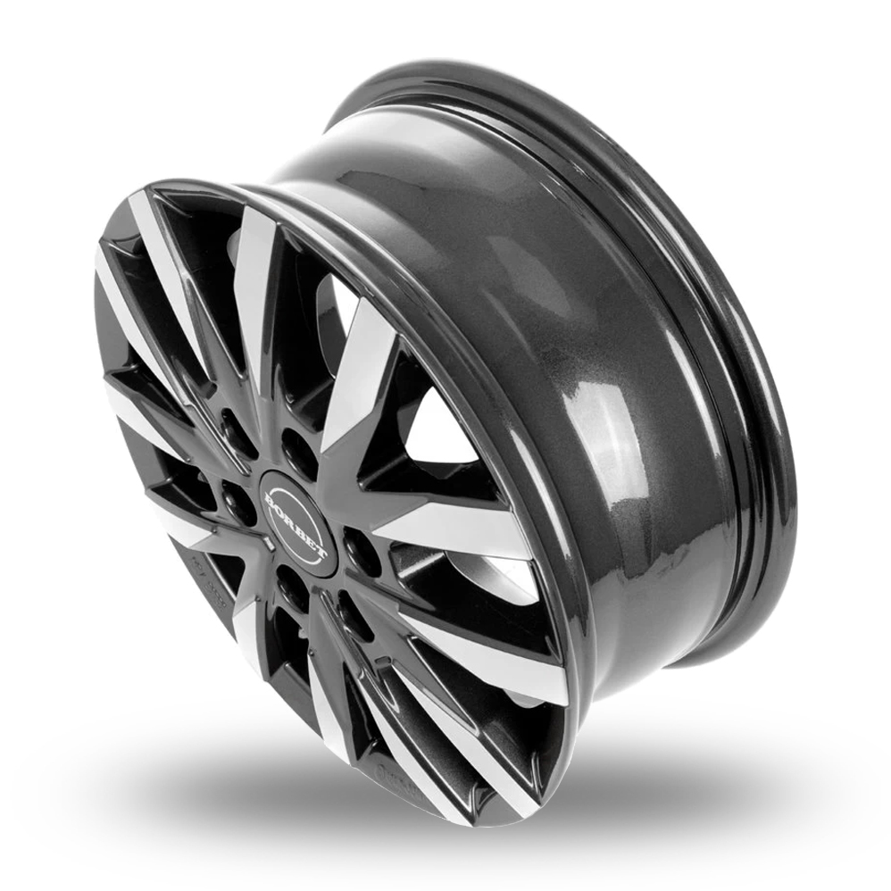 16" Borbet CW6 Gloss Anthracite Polished Alloy Wheels