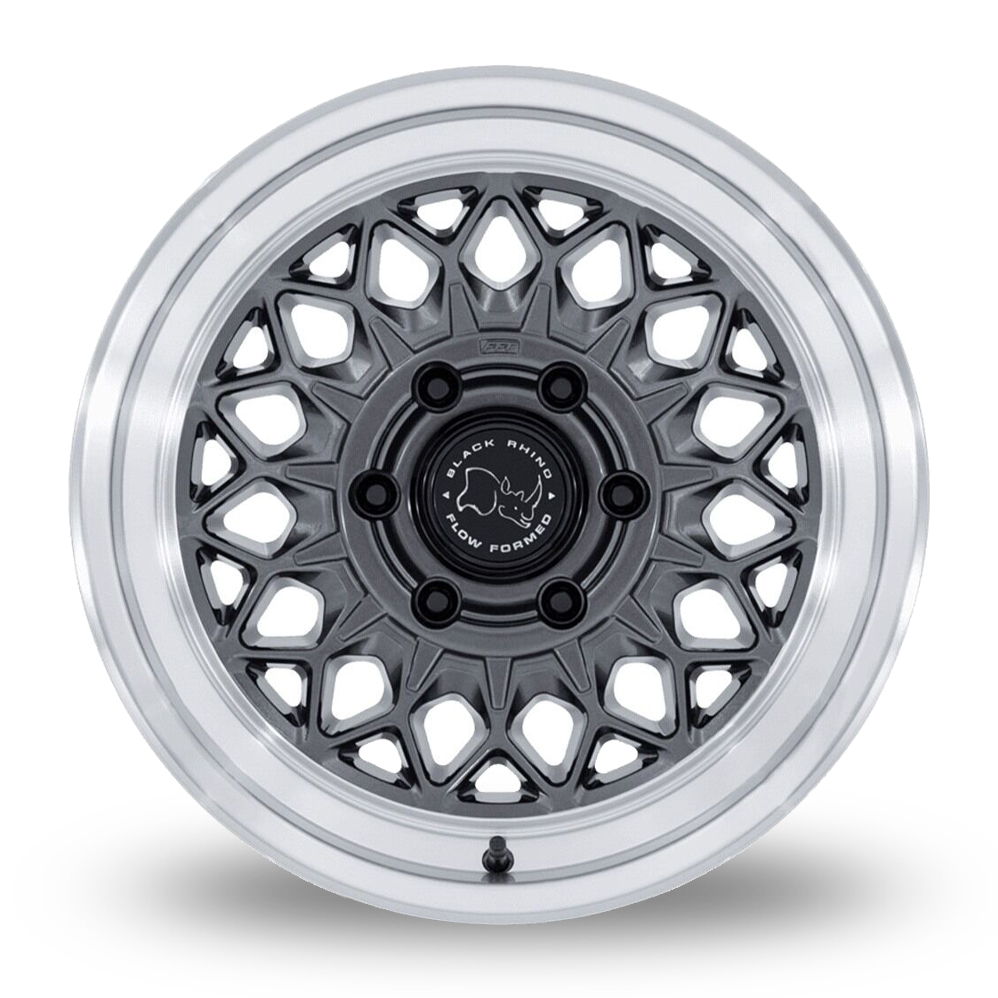 17" Black Rhino BR034 Graz (USA Warehouse) Gloss Gunmetal Polished Alloy Wheels