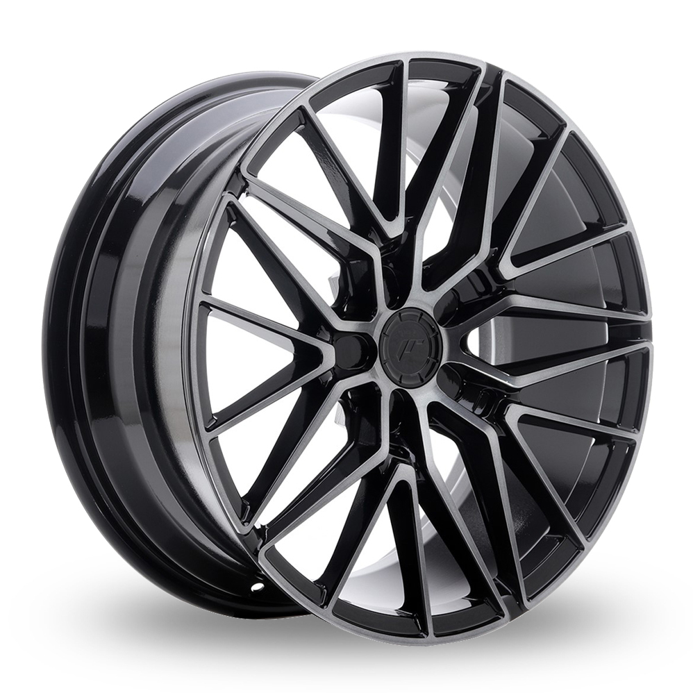 Japan Racing JR38 (9x18) (Custom Fitment) Black Machined Tinted Face Alloy Wheels