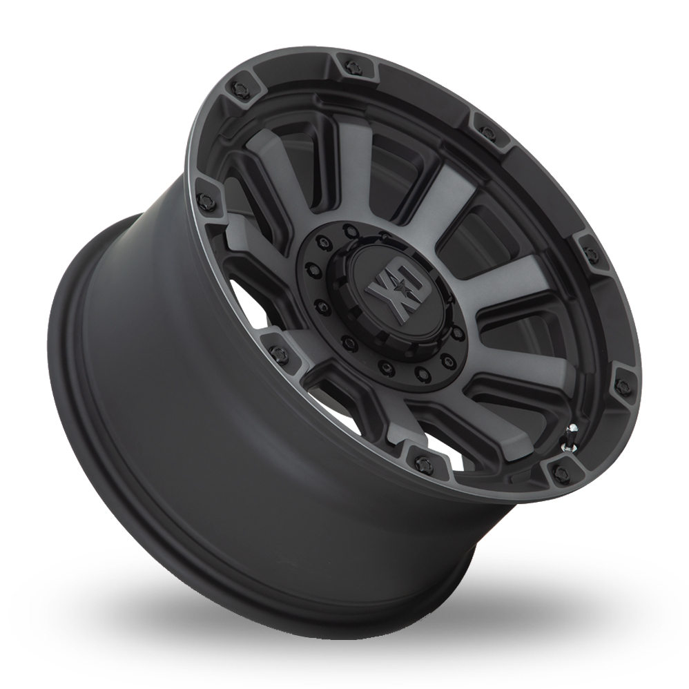 17" XD XD852 Gauntlet Satin Black With Gray Tint Alloy Wheels