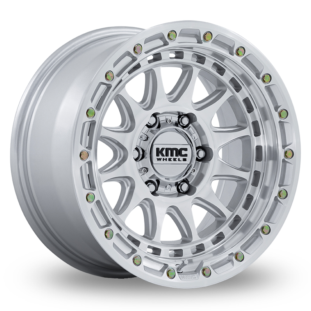 KMC KM556 Crux (USA Warehouse) Gloss Silver Polished Alloy Wheels