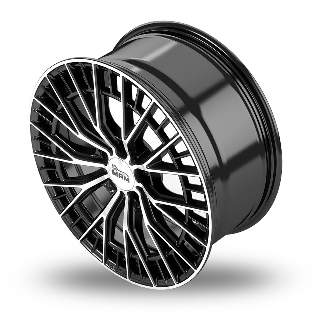 19" MAM GT2 Black Polished Alloy Wheels