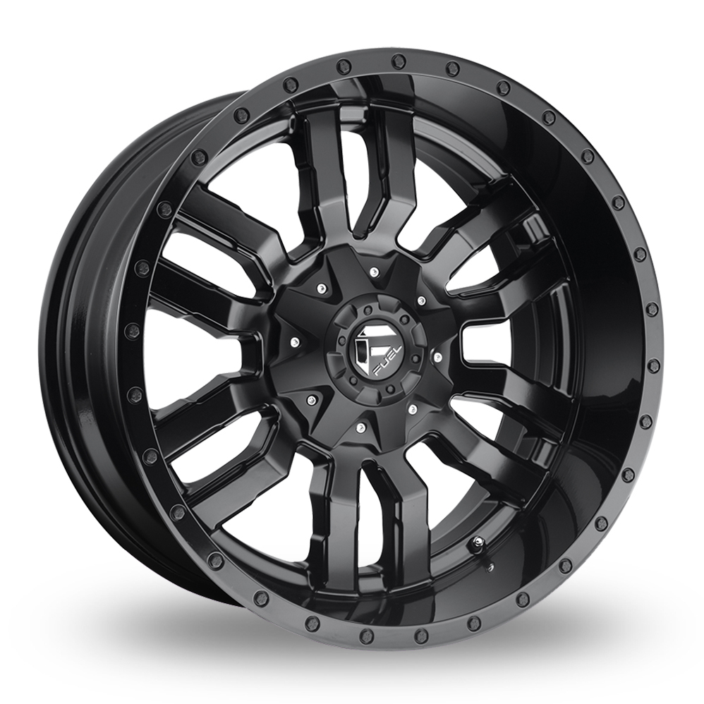 Fuel Off-Road D596 Sledge (USA Warehouse) Matt Black Gloss Black Lip Alloy Wheels