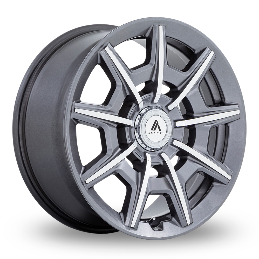 Asanti Black AB041 Esquire (USA Warehouse) Gloss Anthracite Bright Mach Alloy Wheels