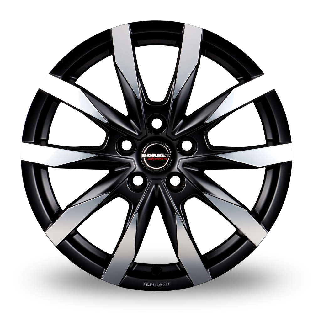 16" Borbet CW5 Matt Black Polished Alloy Wheels