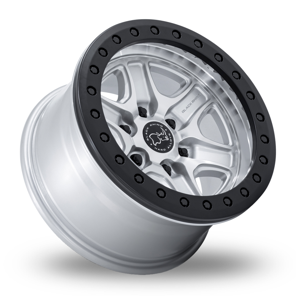 17" Black Rhino BR200 Echo Trail Lock Beadlock (USA Warehouse) Hyper Silver With Machined Face Alloy Wheels