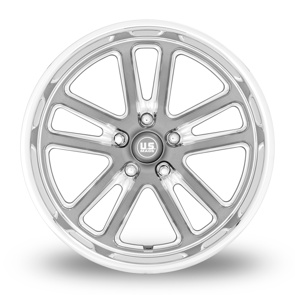 20" US Mags U130 Bullet Textured Gun Metal With Milled Edges Alloy Wheels
