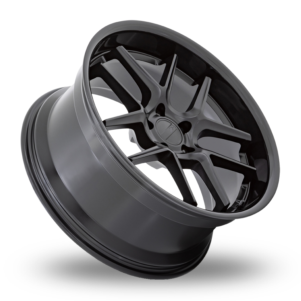 20" American Racing AR942 Bishop Matte Black With Gloss Black Lip Alloy Wheels