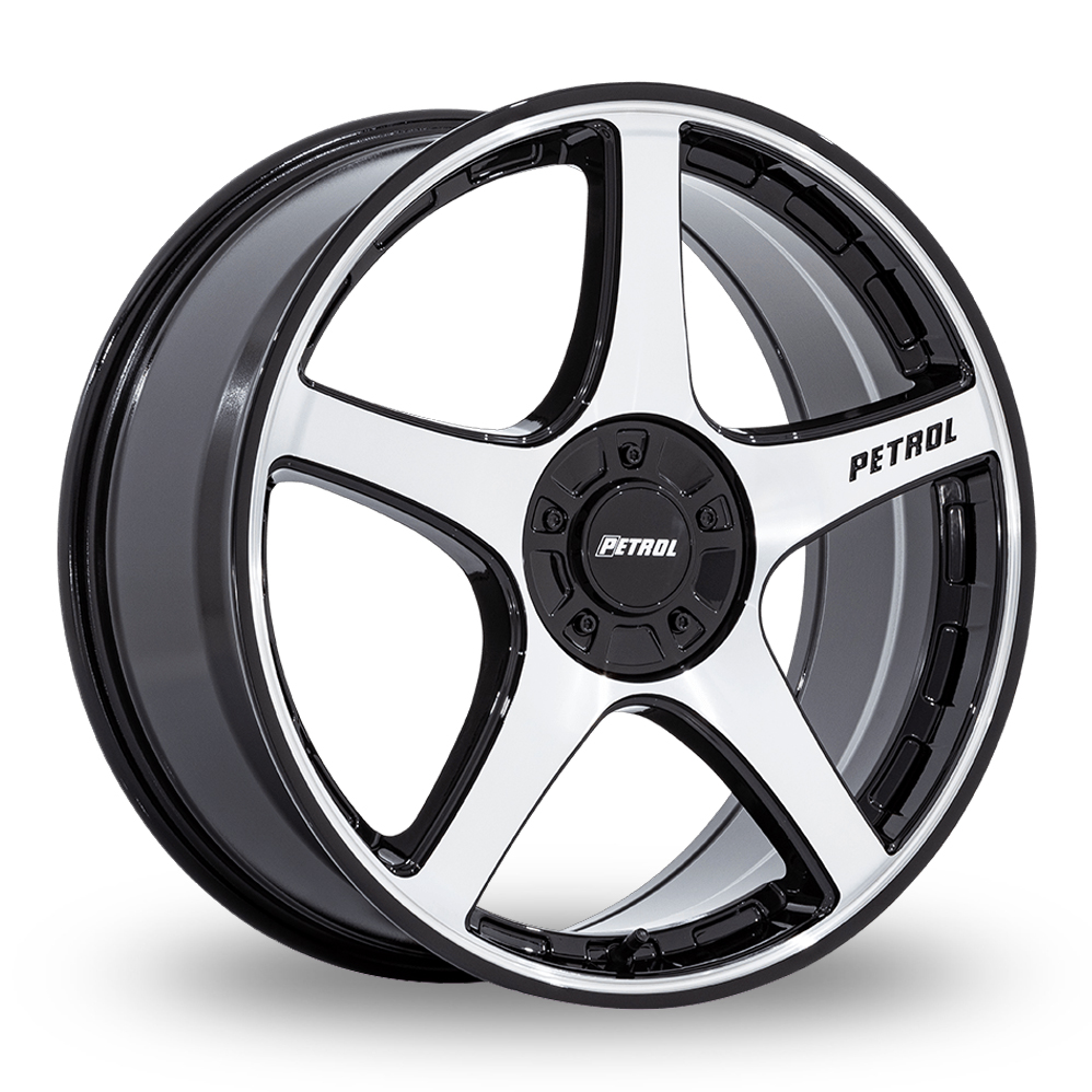 Petrol PE003 P2E (USA Warehouse) Gloss Black With Machined Face Alloy Wheels