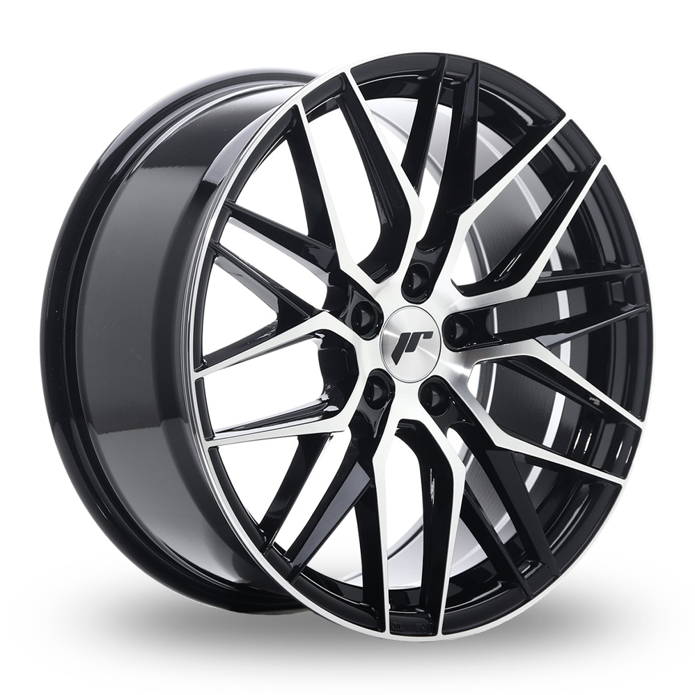 Japan Racing JR28 (8.5x18) Gloss Black Machined Face Alloy Wheels